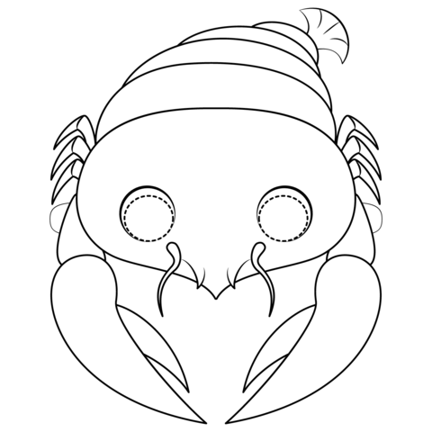 Lobster Mask Coloring Page